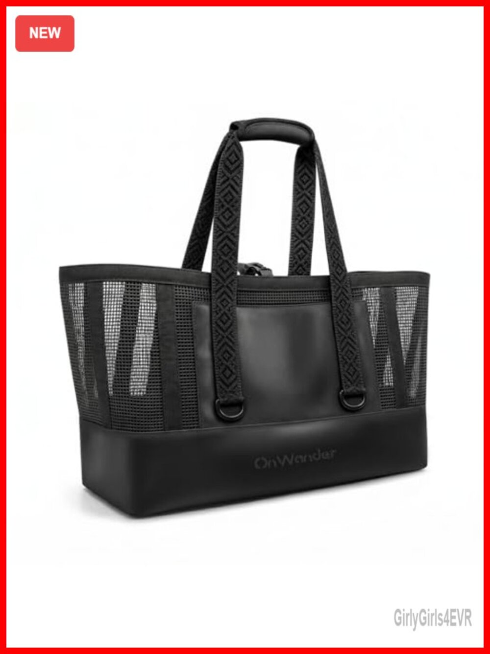 Large Mesh Beach Bag Waterproof Bottom Tote 50L Sandproof Pool Cruise Gym